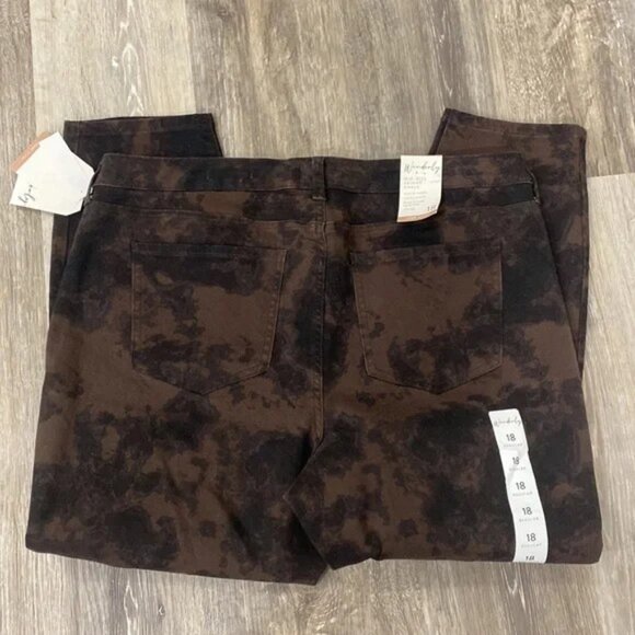 Tie dye skinny ankle jeans NEW Wonderly Size 18 - Picture 2 of 2
